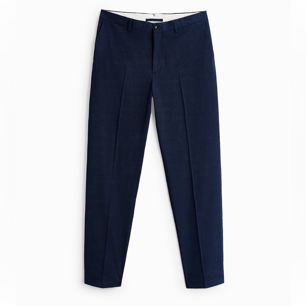 Zara | Men’s Birdseye Textured Navy Blue Suit Pants In Size 32 NEW